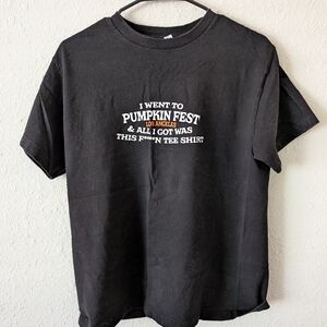 Black Graphic Tee with White Text